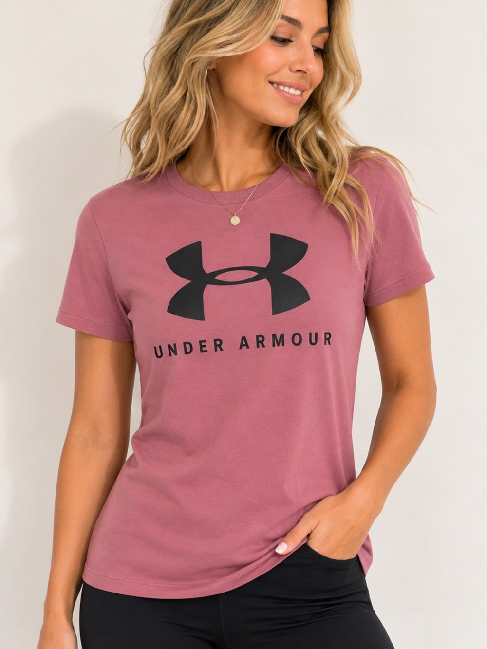 Under Armour The Classic Tee Mauve Logo T-Shirt Size S NWOT